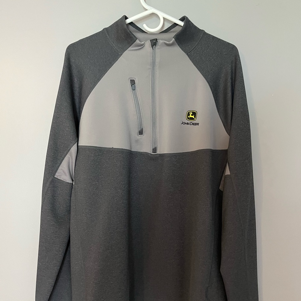 Lands End mens 1/4 zip pull over John Deere
